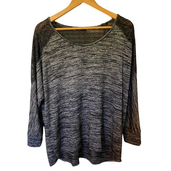 (2 for $25) Dex Dolman Top with Pretty Lace Detail -  Size 1X - Picture 1 of 4